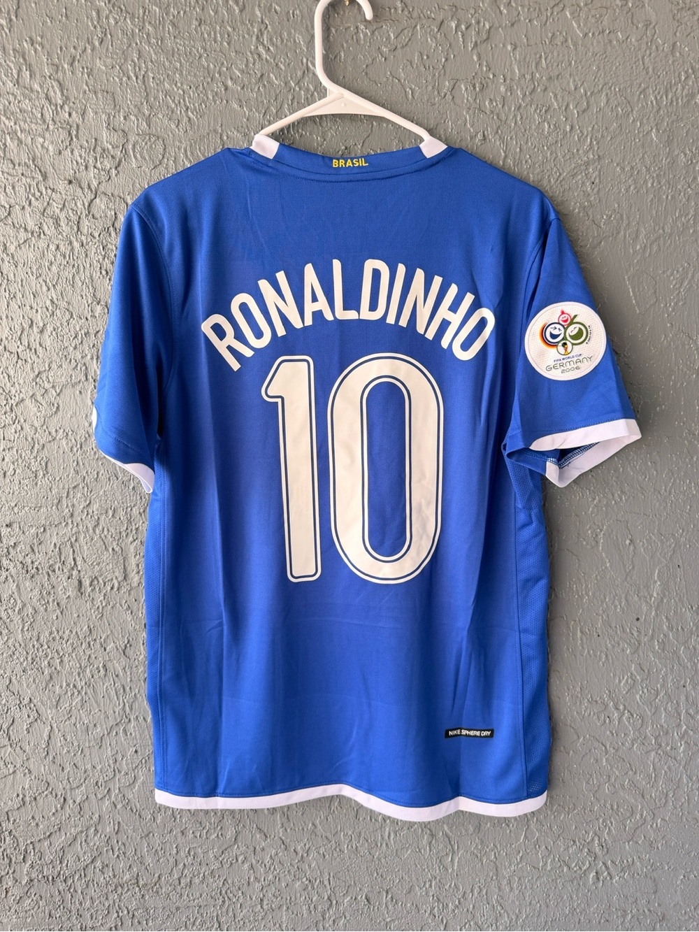 Brazil Ronaldinho Soccer Jersey Retro Blue 2006